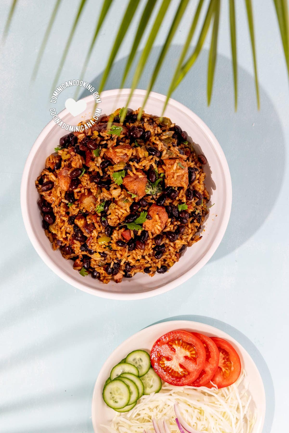 Moro-Locrio de Chuleta (Dominican  Black Beans, Rice, and Pork)