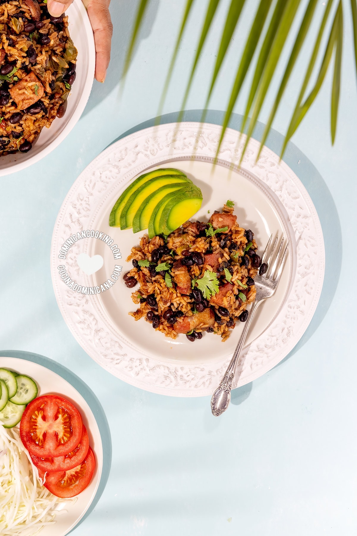 Moro-Locrio de Chuleta (Dominican  Black Beans, Rice, and Pork)