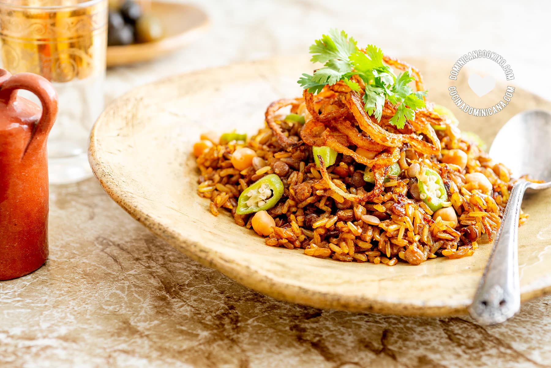 Mejadra - Rice with Lentils and Fried Onions