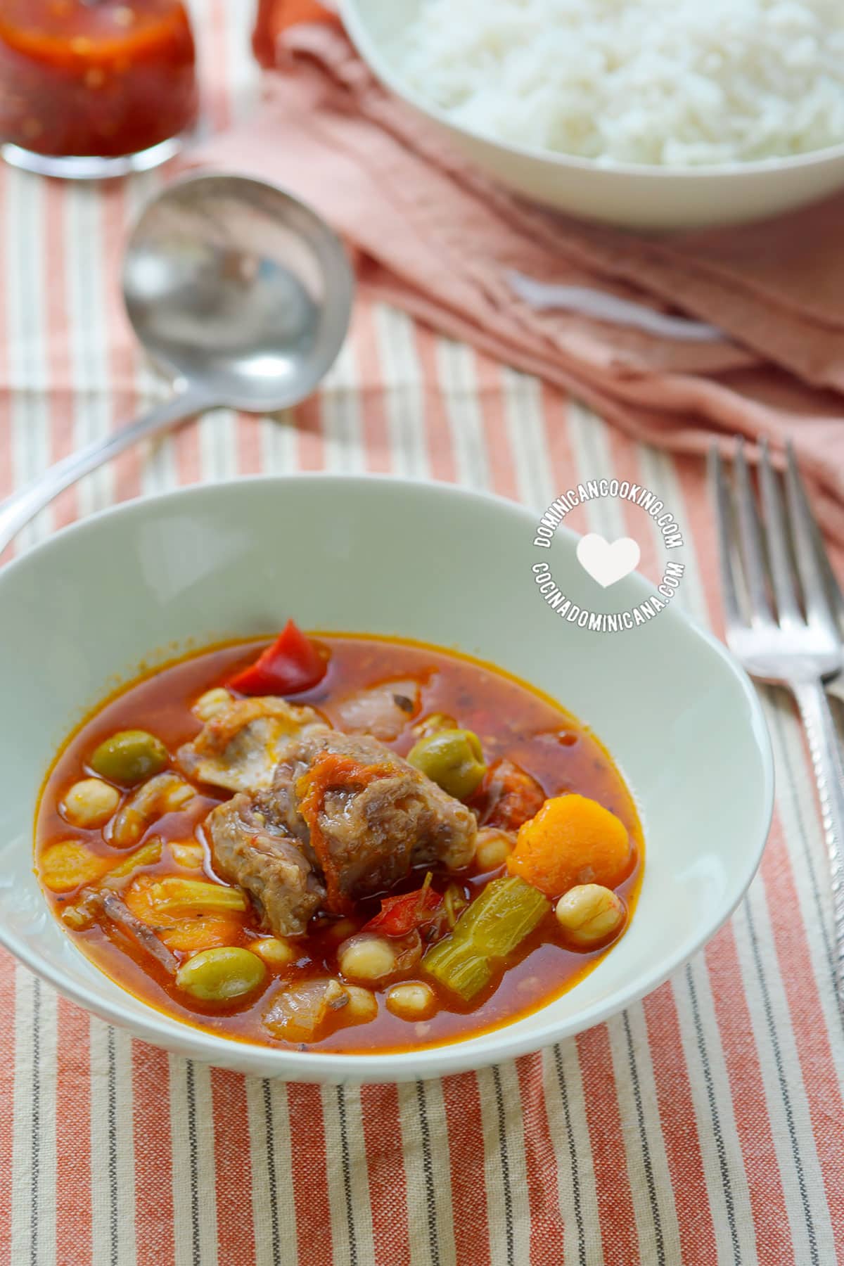 Rabo guisado or rabo encendido (oxtail stew)