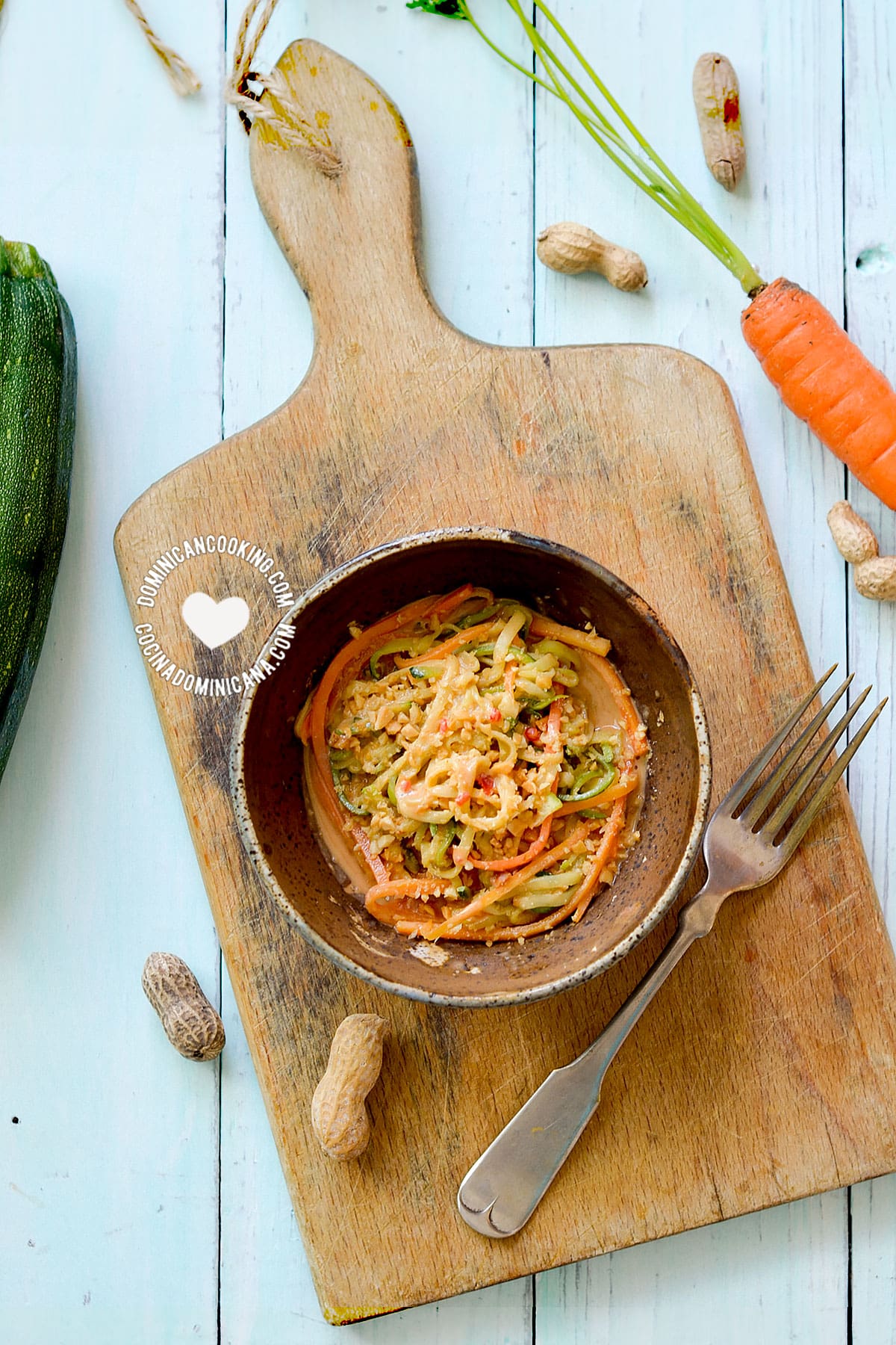 Bowl of Cold Zoodles Salad