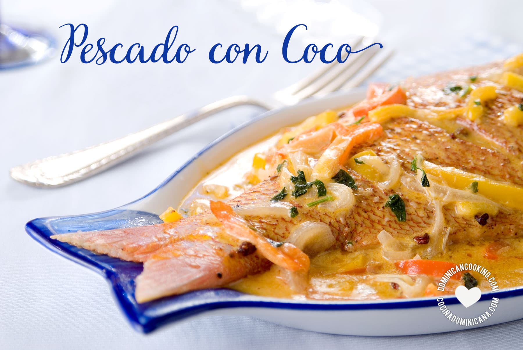 pescado con coco, fish in coconut sauce