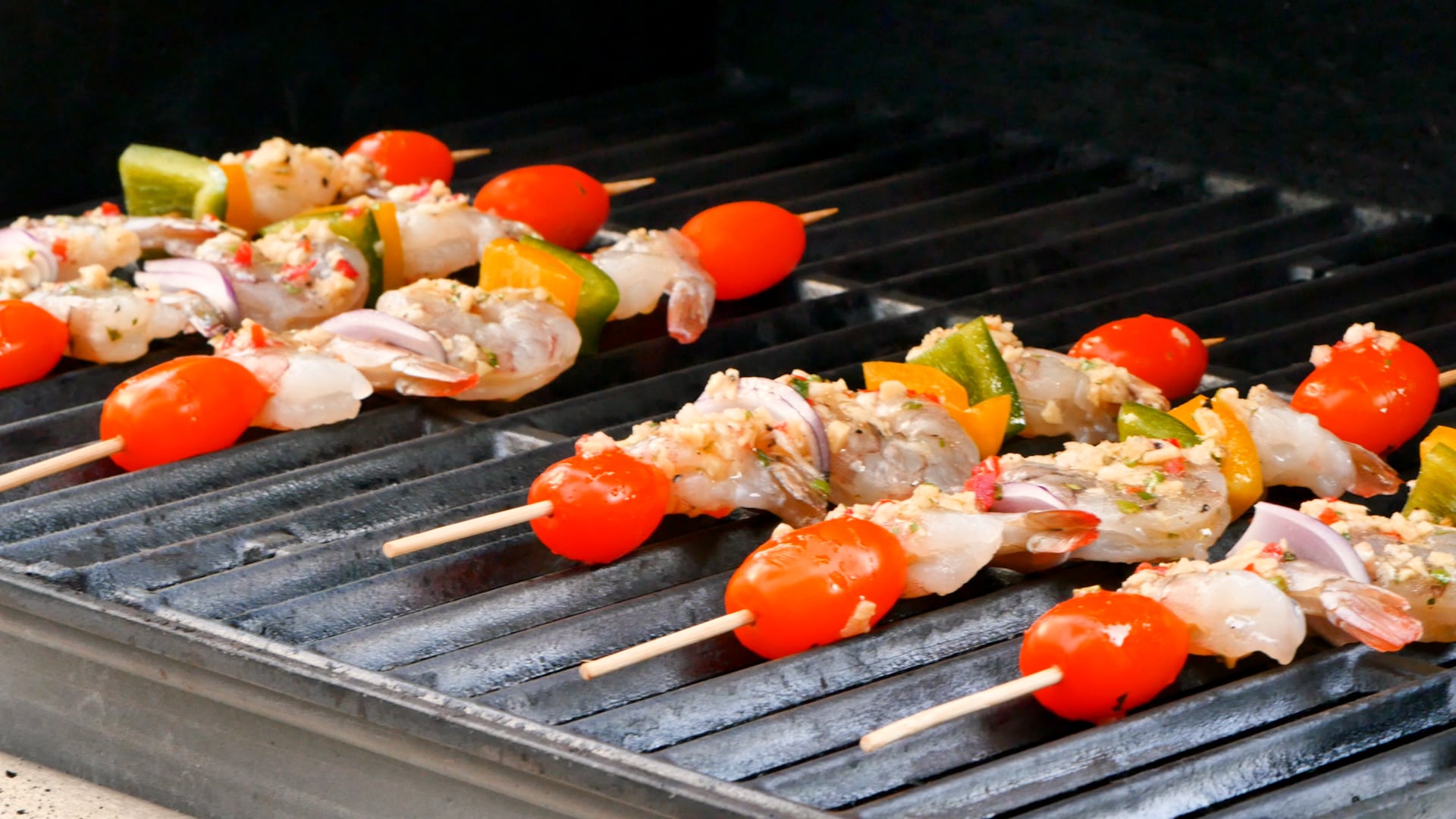 Grilling shrimp