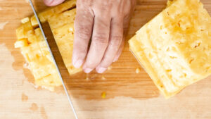 Prepping pineapple