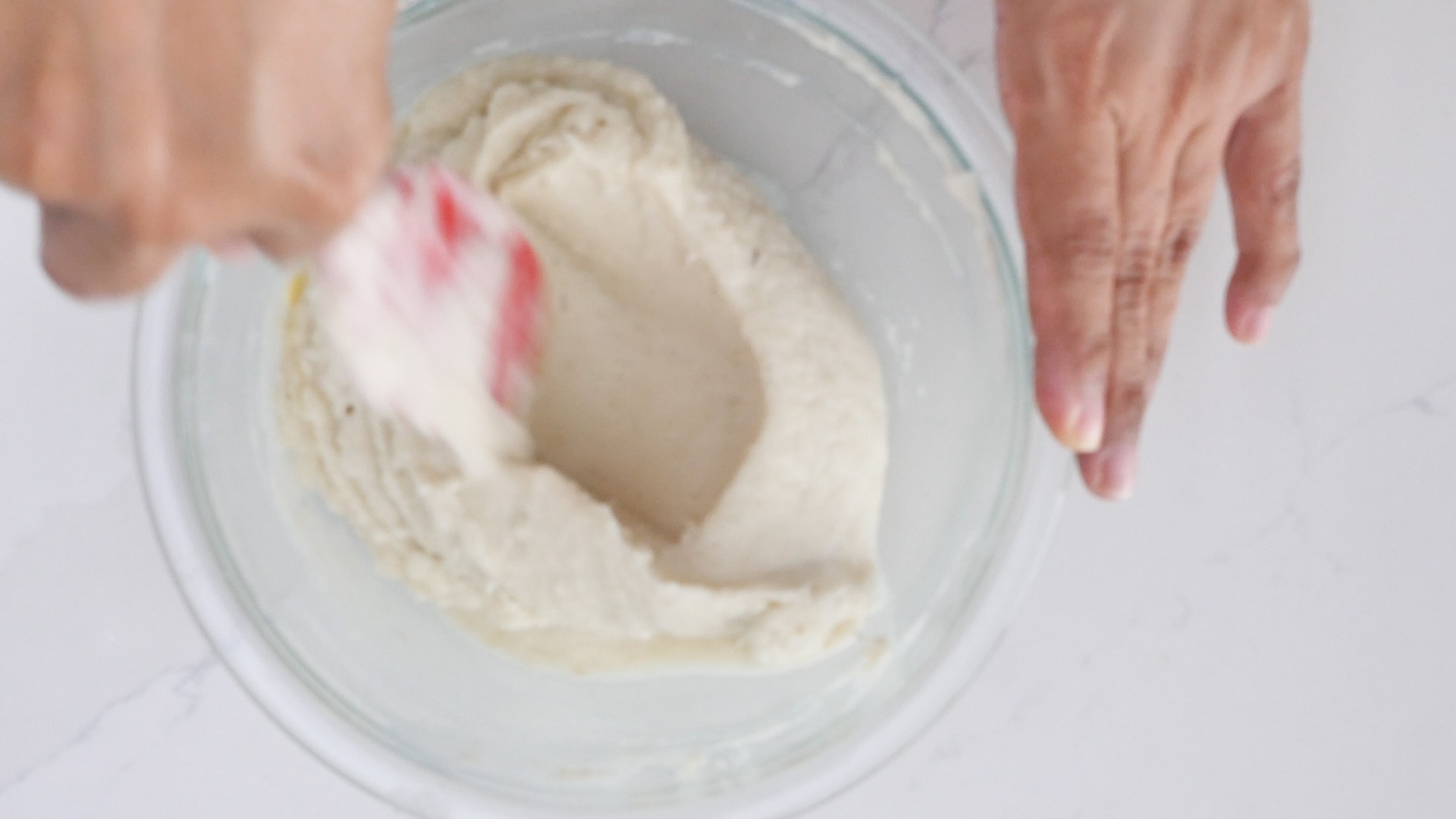 Mixing yautía (malanga) mash