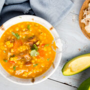 Buche' Perico (Corn Stew): delicious and oddly-named corn and pumpkin stew. I love the contrasting savory flavors with a hint of sweet from the corn.