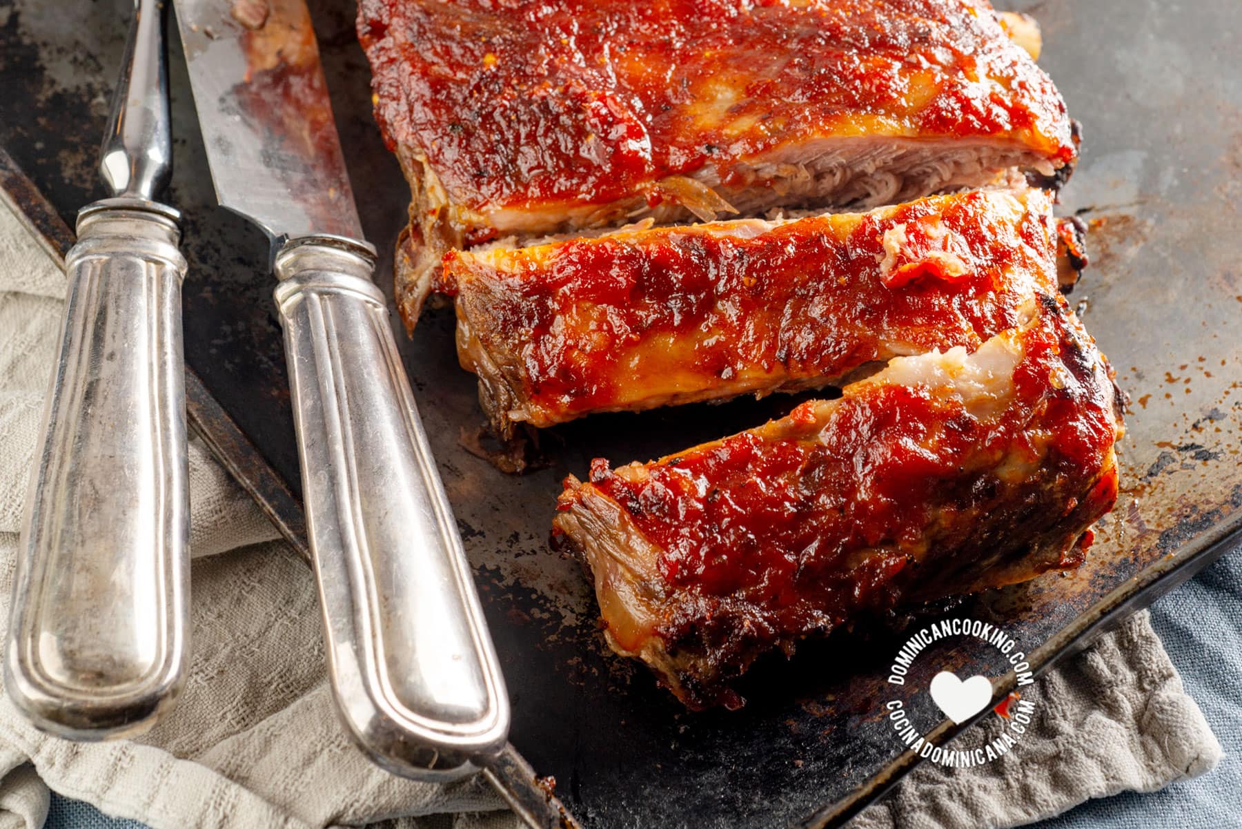 Smoky Ribs with Spicy Rum BBQ Sauce