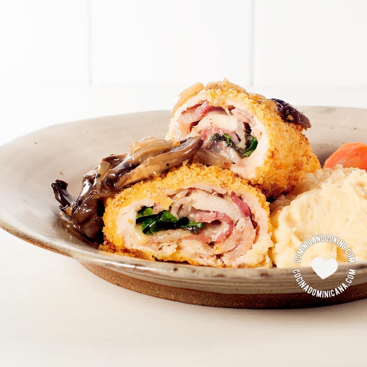 Cordon Bleu Chicken with Mushroom Sauce