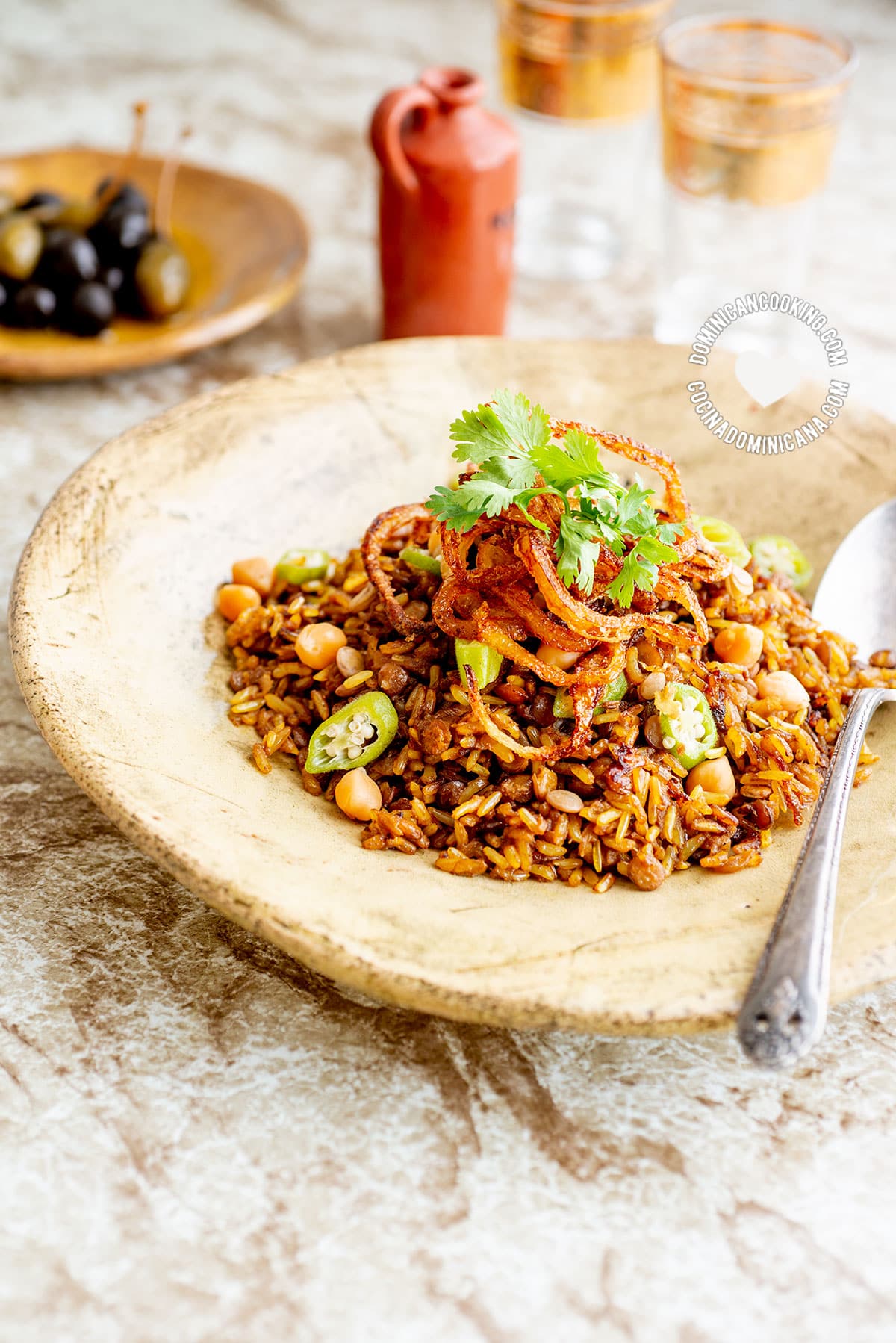 Mejadra - Rice with Lentils and Fried Onions