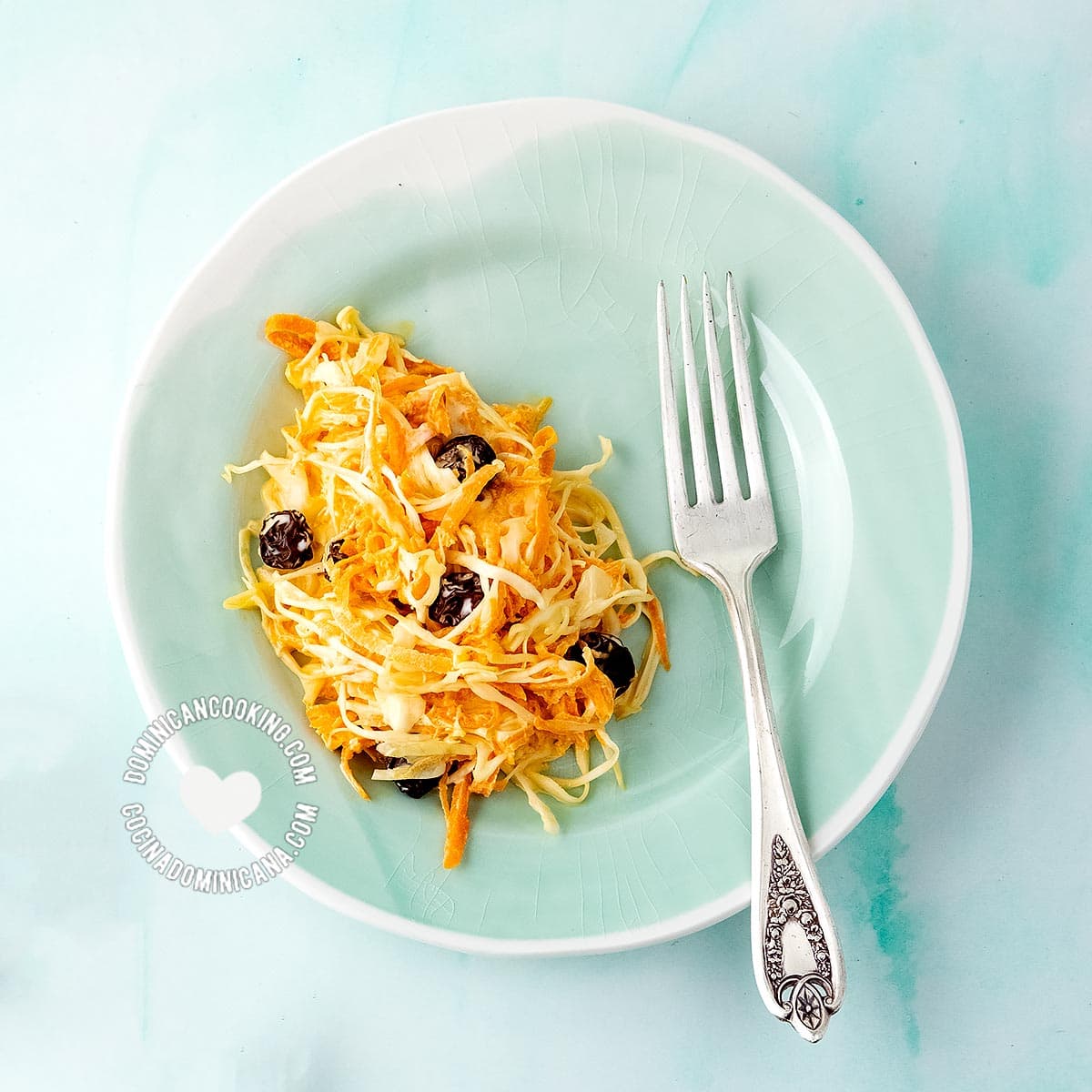 Plate of Cabbage and Carrot Salad