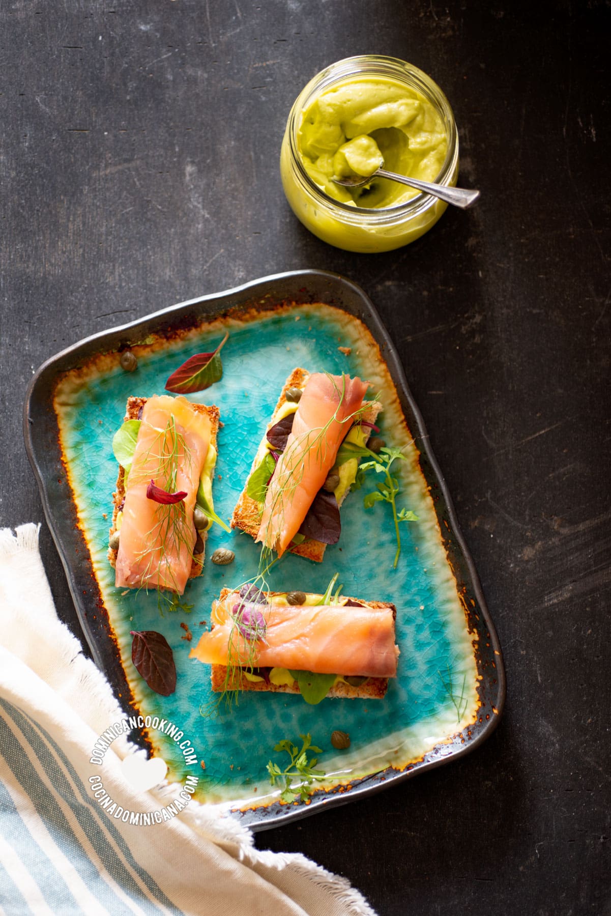 Smoked Salmon and Avocado Mayo Canape