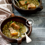 Pigeon Peas and Pork Roast (or Cracklings) Stew