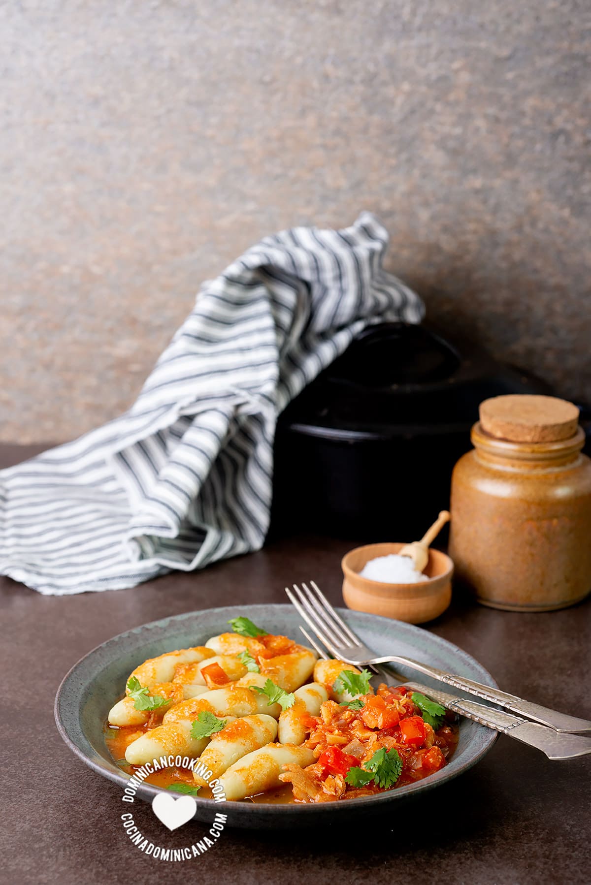 sweet potato dumplings with codfish