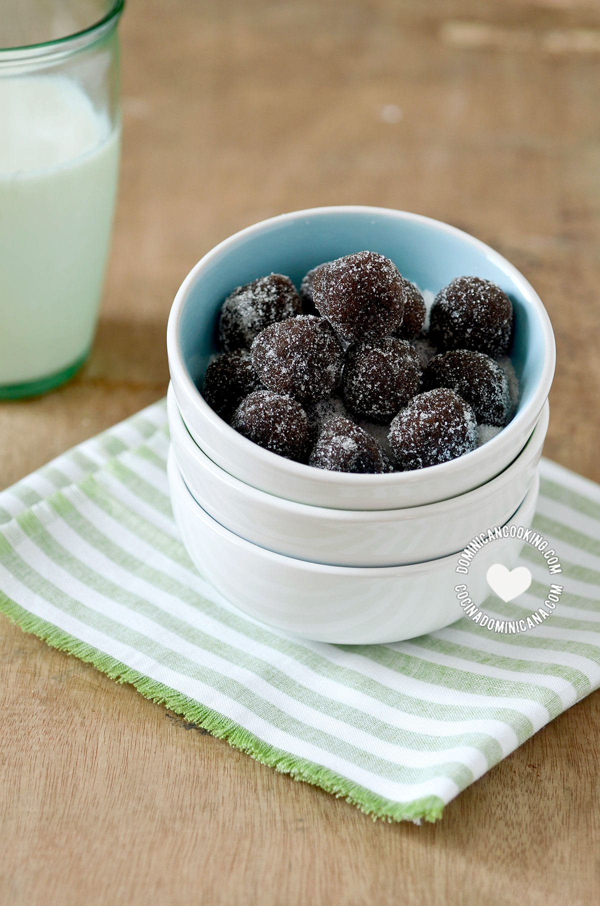 Bolitas de Tamarindo (Tamarind Candy Balls in Blue Bowl)