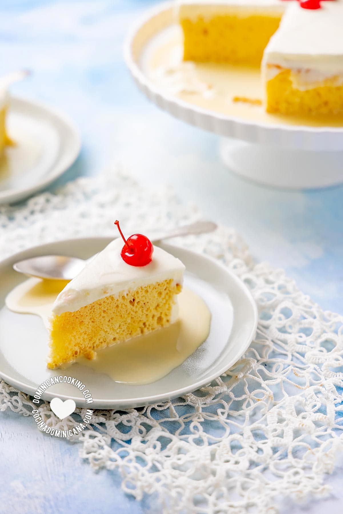 Slices of Tres Leches (Three-Milk Cake)