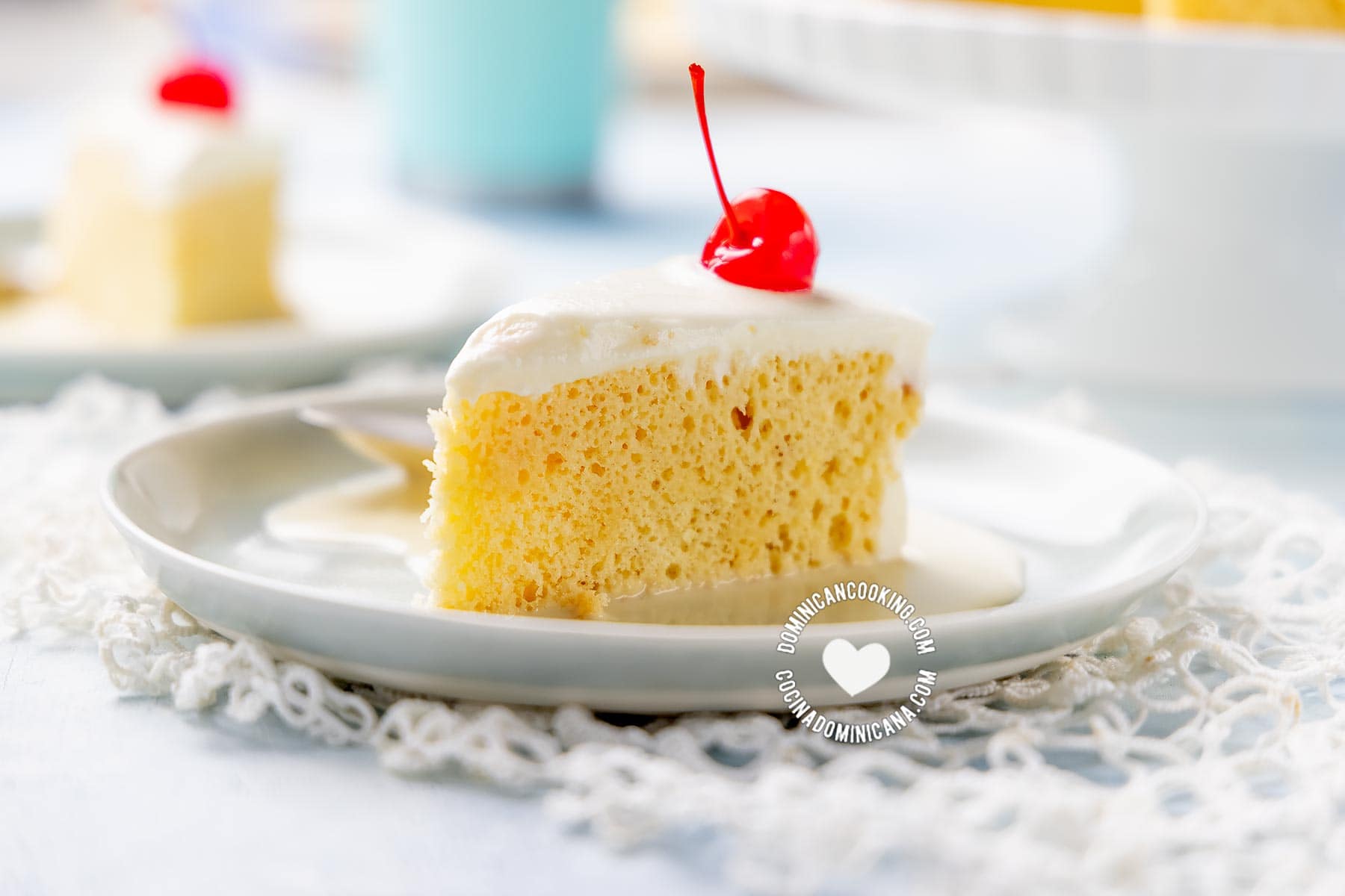 Slices of Tres Leches (Three-Milk Cake)