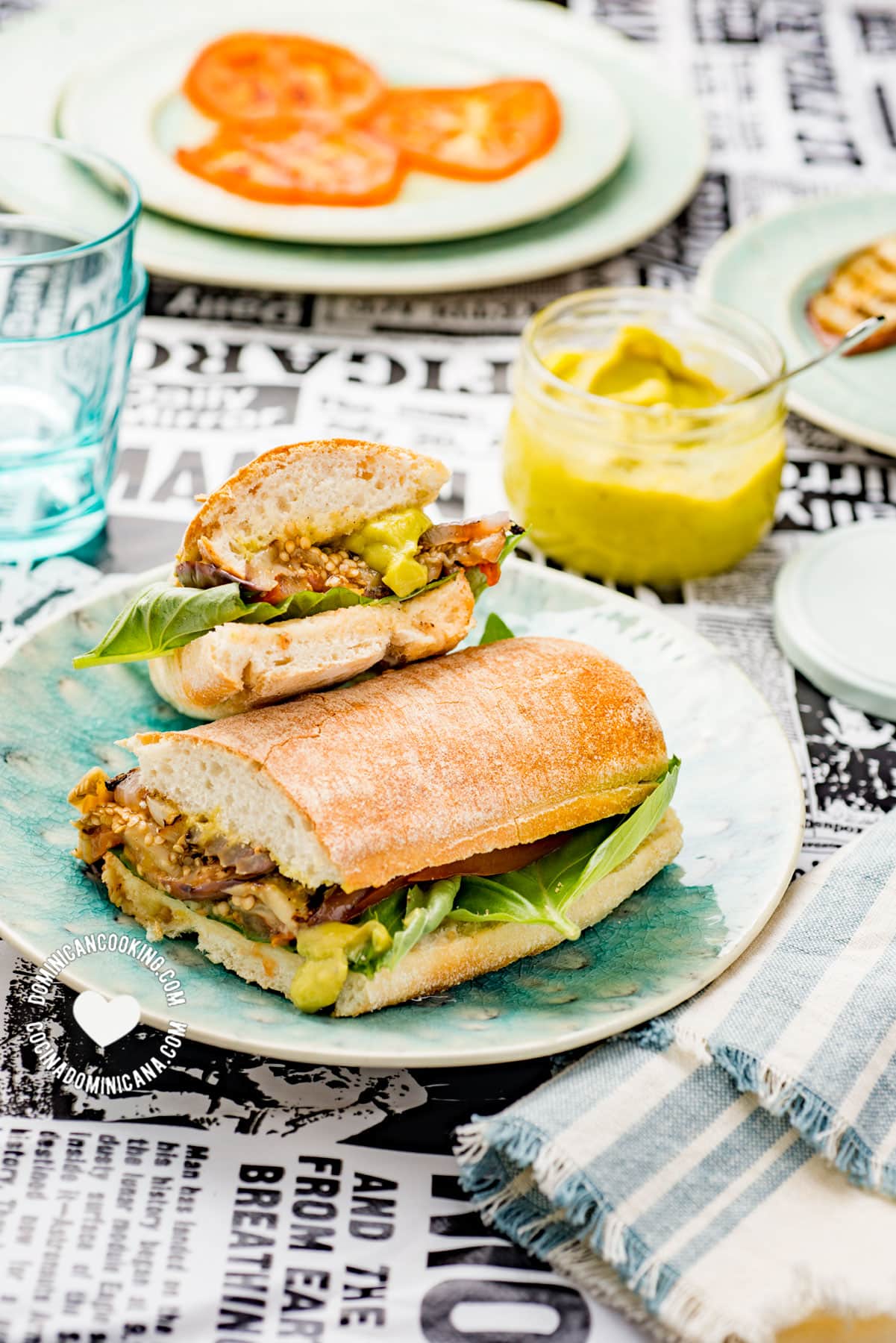 Roasted Eggplant Vegan Sandwich