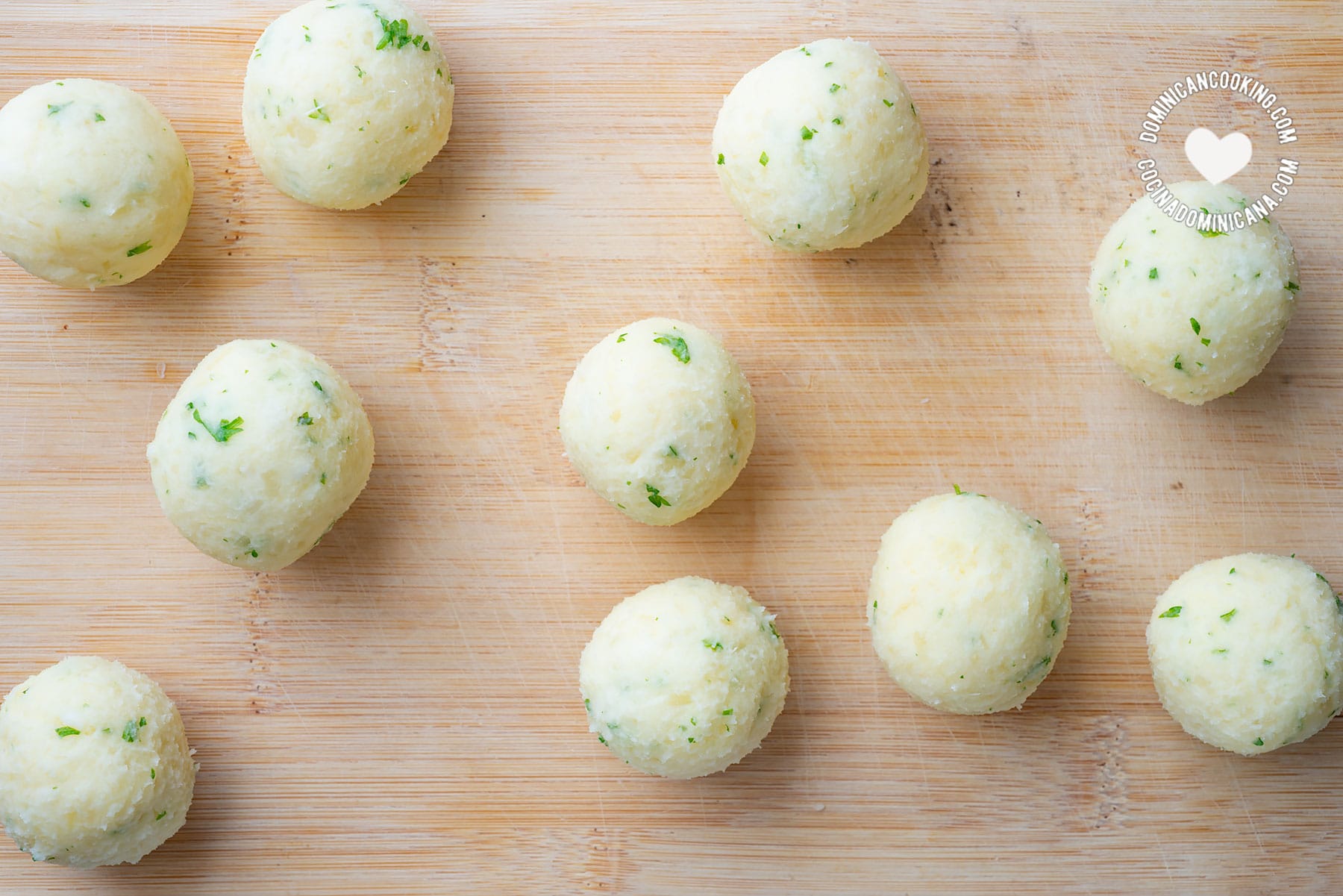 yuca balls before baking