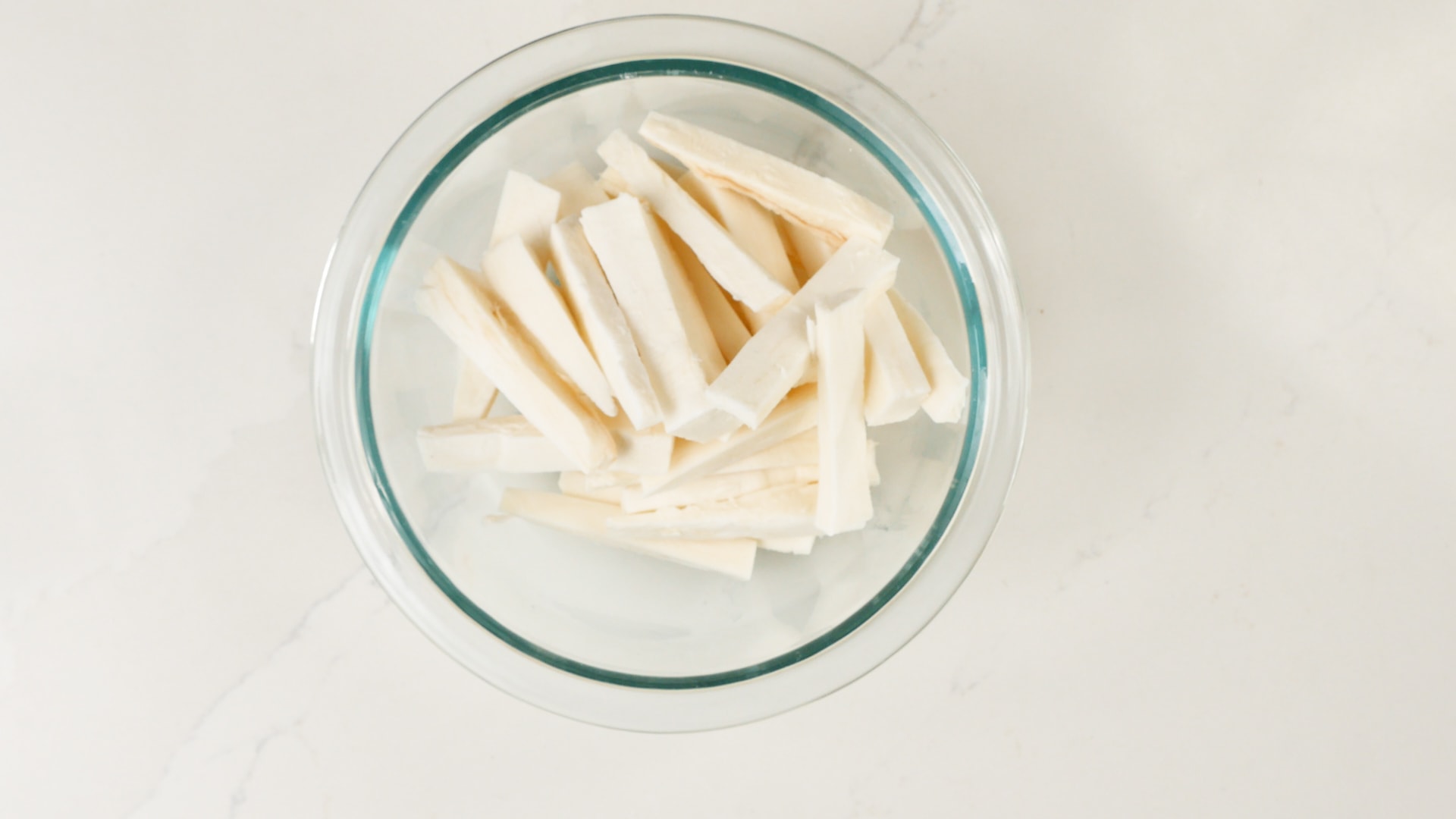 Yuca cut into sticks