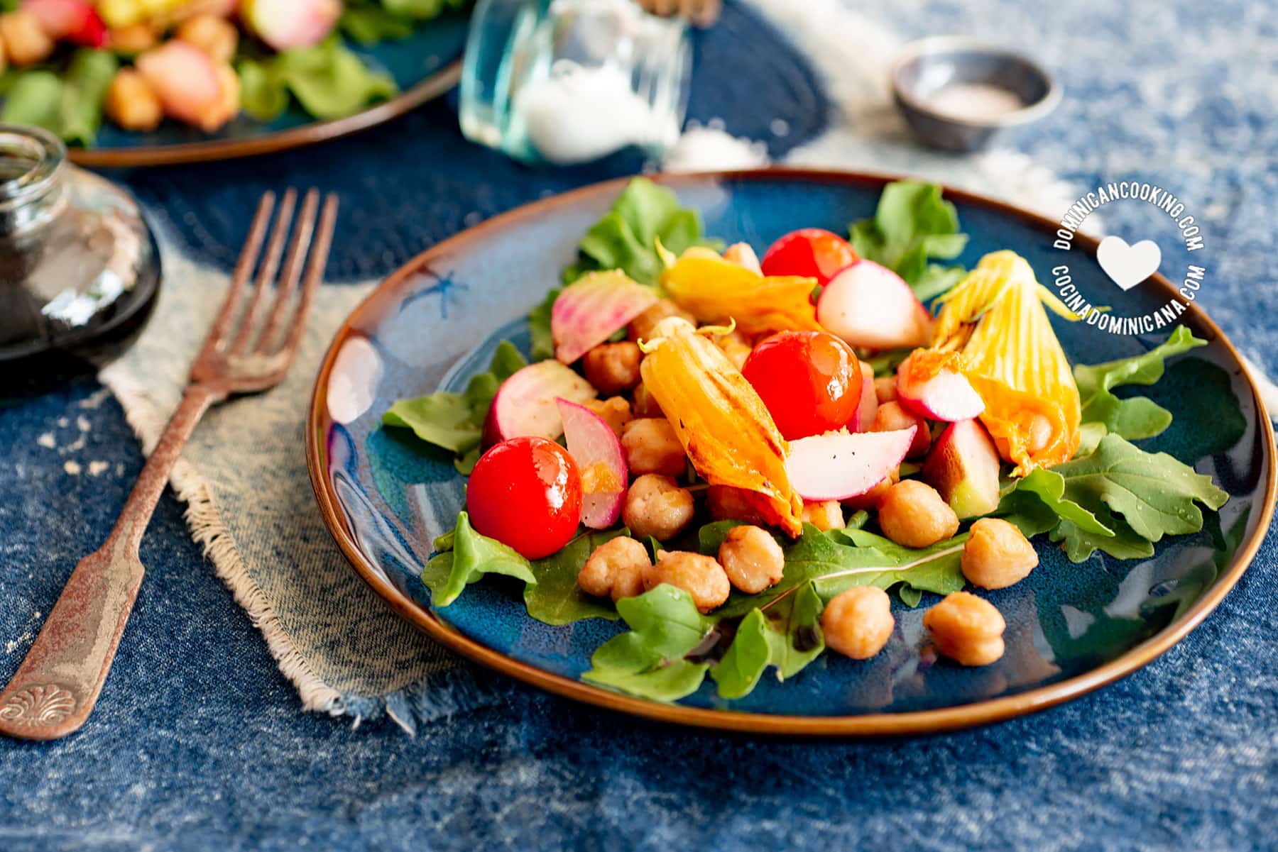 Chickpea and Zucchini Blossom Salad