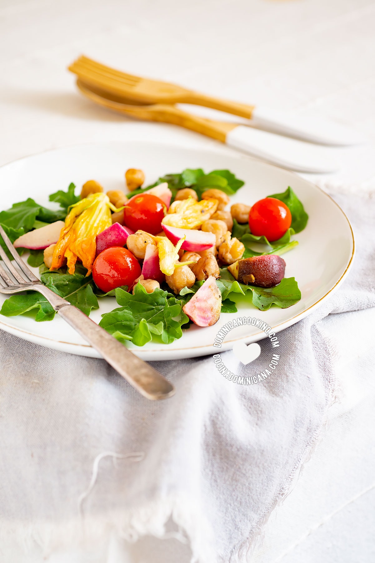 Chickpea and Zucchini Blossom Salad